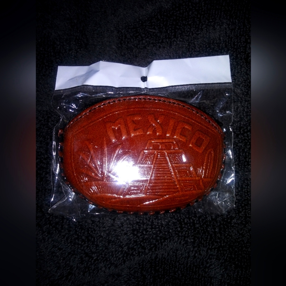 Brown Leather Coin Pouch Made in Mexico